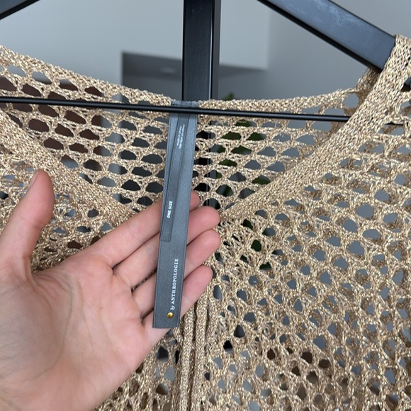 Anthropologie gold sparkly coverup cardigan - Picture 3 of 4